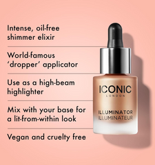 ICONIC LONDON Illuminator | Liquid Highlighting Drops for a Radiant Glow, Cruelty-Free, Vegan Makeup