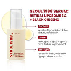 Seoul 1988 Serum Retinal liposome 2% 30ML+Black Ginseng 1.01 floz