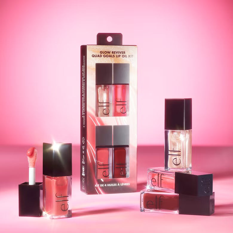 E.L.F Glow Reviver Quad Goals Lip Oil Kit