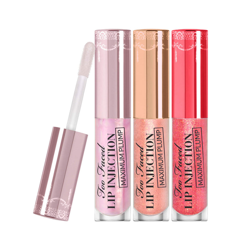 Too Faced- Plump & Pretty Kisses: Travel Size Lip Plumper Gloss Trio Set