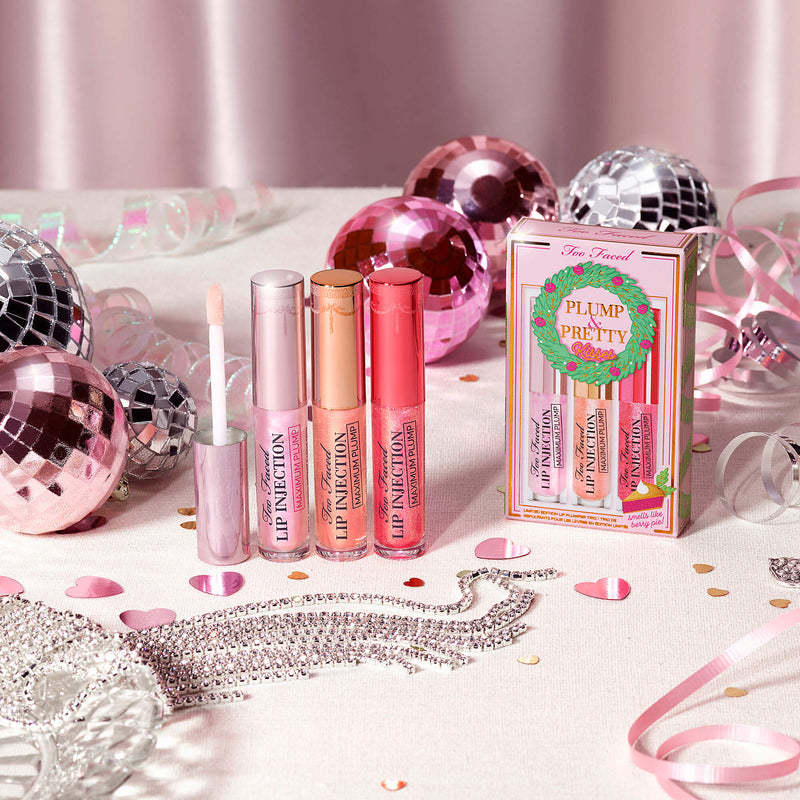 Too Faced- Plump & Pretty Kisses: Travel Size Lip Plumper Gloss Trio Set