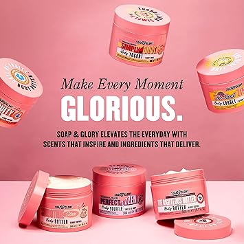 Soap & Glory The Glorious Five Gift Set - Righteous Butter Body Butter, Clean On Me Shower Gel, Flake Away Body Scrub, Vitamin C Face Wash, & Hand Cream