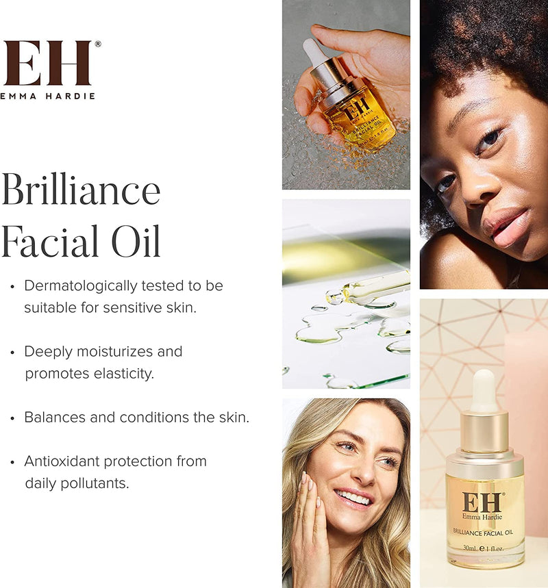 Emma Hardie Brilliance Facial Oil, Lightweight Face Oil with Sweet Almond Oil, Grapeseed Oil, and Sunflower Oil, Anti Aging and Hydrating Serum for All Skin Types Enchanted Belle Pakistan