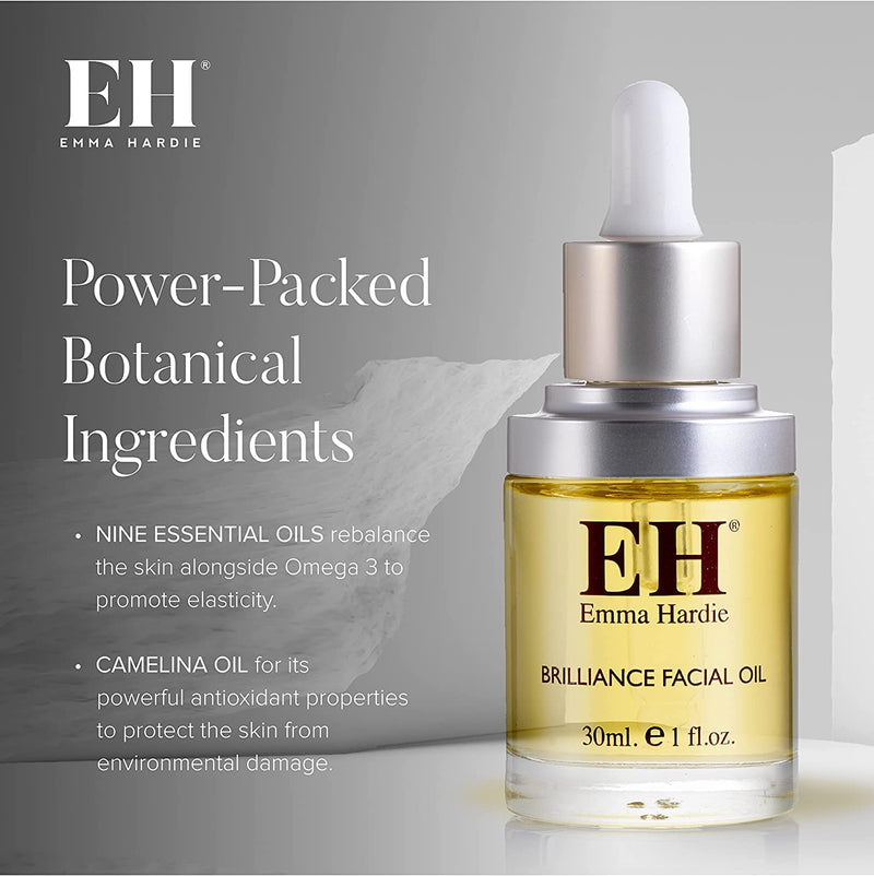 Emma Hardie Brilliance Facial Oil, Lightweight Face Oil with Sweet Almond Oil, Grapeseed Oil, and Sunflower Oil, Anti Aging and Hydrating Serum for All Skin Types Enchanted Belle Pakistan