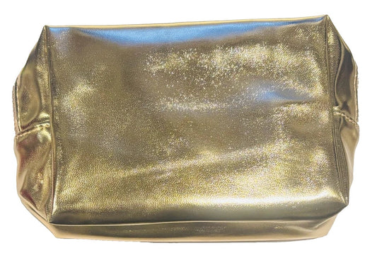 FENTY Gold Faux Leather Makeup Bag Pouch Case Purse cosmetics Rihanna