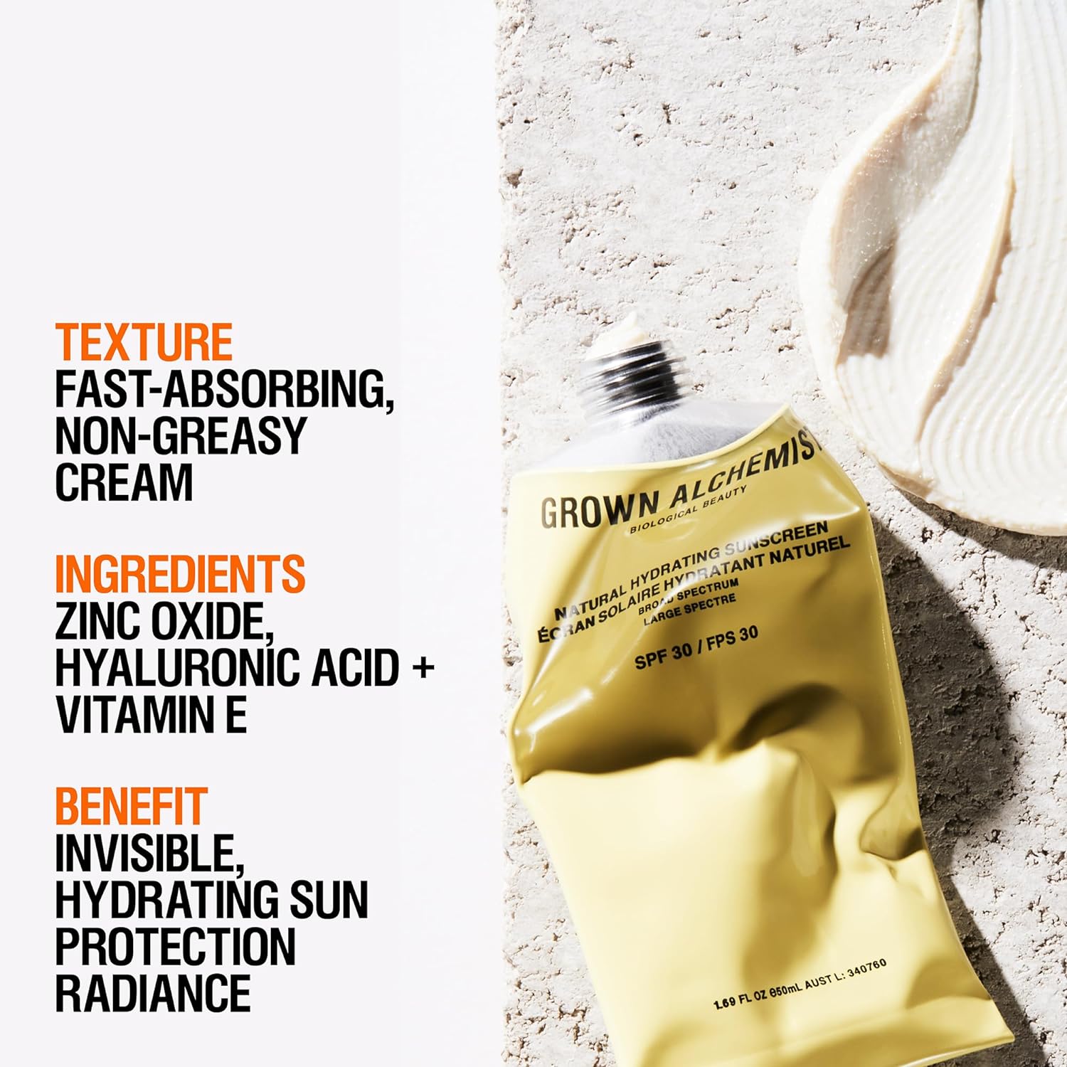 Grown Alchemist Natural Hydrating Sunscreen SPF-30 (50ml / 1.69oz) Enchanted Belle Pakistan